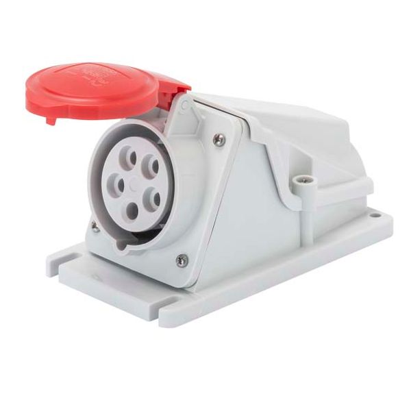 90° ANGLED SURFACE-MOUNTING SOCKET-OUTLET - IP44 - 3P+N+E 16A 380-415V 50/60HZ - RED - 6H - SCREW WIRING image 2