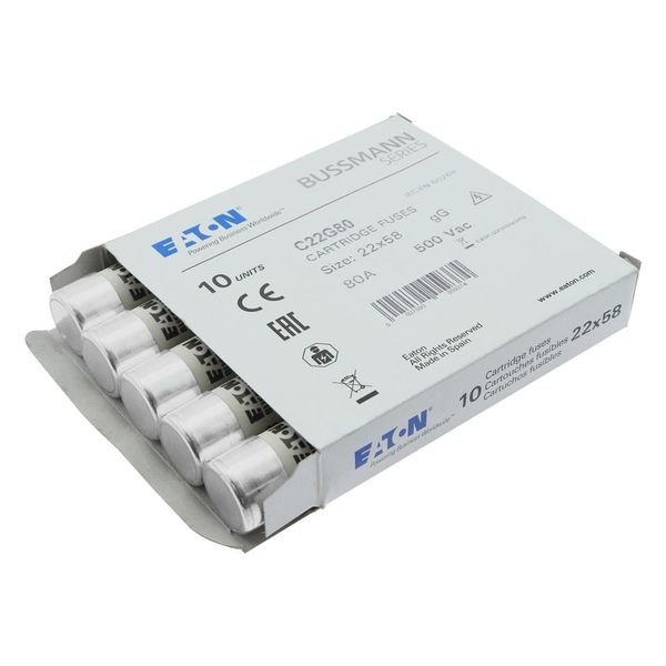 Fuse-link, LV, 80 A, AC 500 V, 22 x 58 mm, gL/gG, IEC image 13