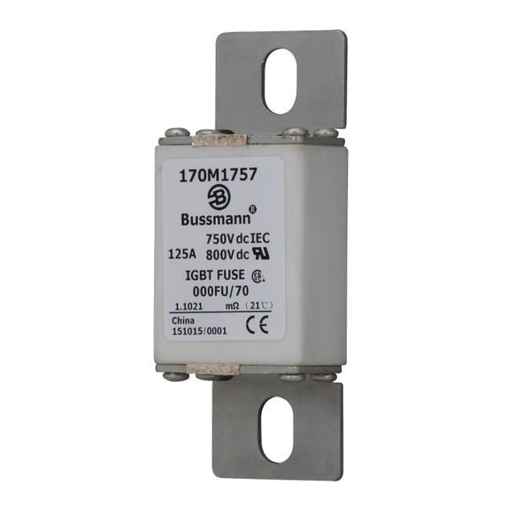 Fuse-link, high speed, 125 A, DC 750 V, size 000, 24 x 36 x 96 mm, aR, IEC, UL image 6