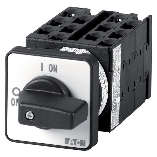 Universal control switches, T0, 20 A, flush mounting, 6 contact unit(s), Contacts: 12, 90 °, momentary, With 0 (Off) position, with spring-return from image 6