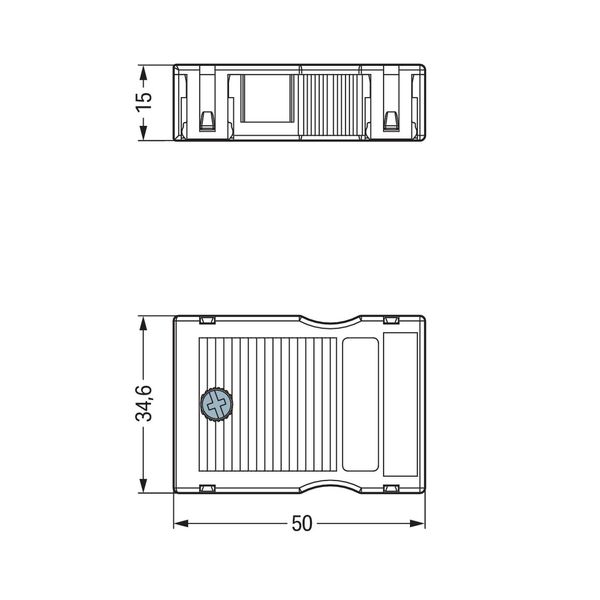 Strain relief housing 3-pole for 2 cables white image 4