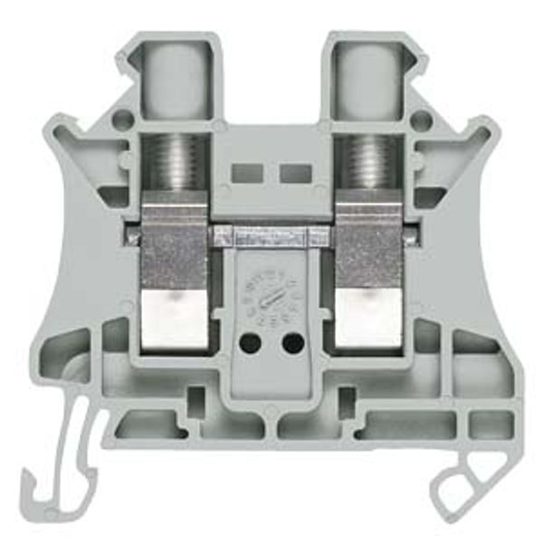 Terminal, screw terminal, through-type terminal, 4 mm², gray Terminal block connection technology for various industrial image 1