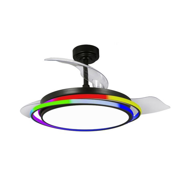 Antila LED Ceiling Fan 65W 6500Lm CCT Dim RGB Black image 1