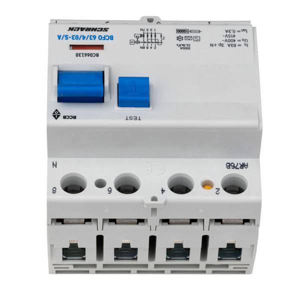 Residual current circuit breaker 63A, 4-p, 300mA, type S, A image 6