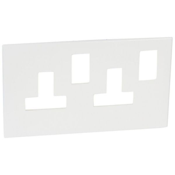 Arteor Surround Plate for 2 Gang 13A Switched Socket Outlet White image 1