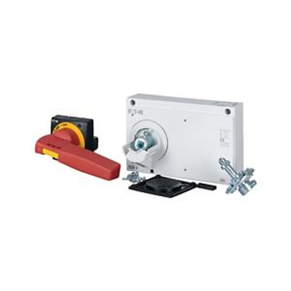 Door coupling rotary handle, red-yellow, lockable, for emergency switching off image 2