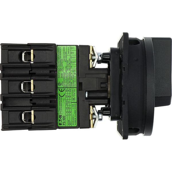 Main switch, P3, 100 A, rear mounting, 3 pole, STOP function, With black rotary handle and locking ring, Lockable in the 0 (Off) position image 22