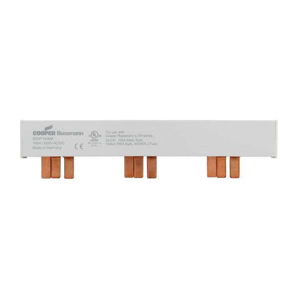 BUSBAR, low voltage, 100 A, AC 600 V, DC 600 V, 23 x 37 x 159 mm, 9P, UL image 3