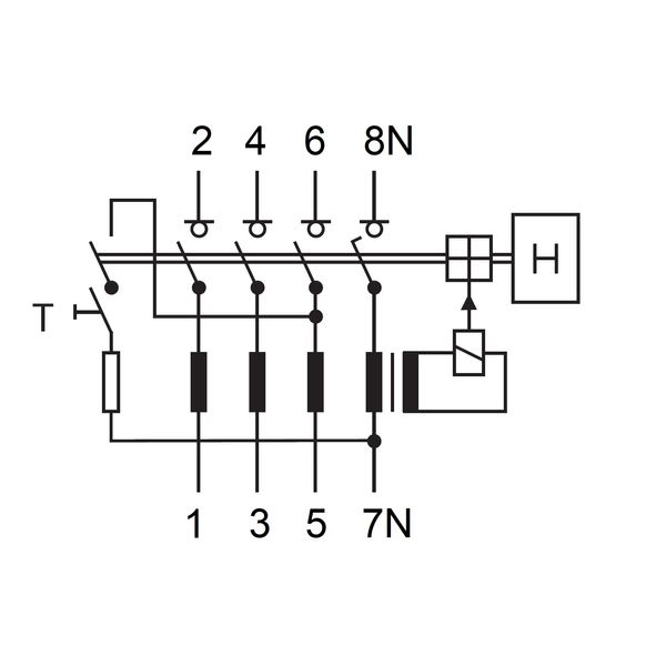 Residual current circuit breaker 63A, 4-p, 100mA,type AC,G,V image 4