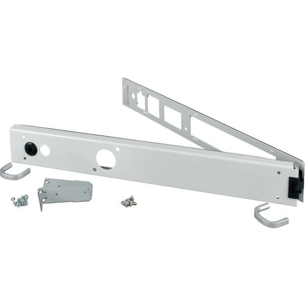 Opening metal front plate for XW drawer, closed, IP55, H=75mm, grey image 6