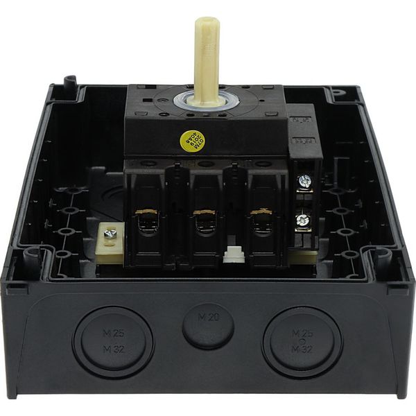Safety switch, P3, 63 A, 3 pole, 1 N/O, 1 N/C, Emergency switching off function, With red rotary handle and yellow locking ring, Lockable in position image 49