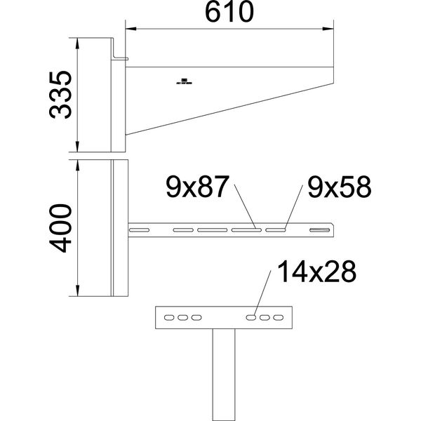 AWSS 61 FT Wall bracket heavyweight type B610mm image 2