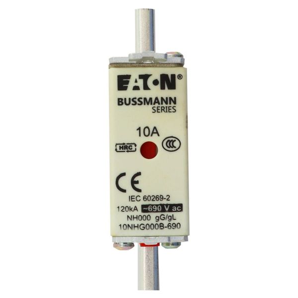 Fuse-link, LV, 10 A, AC 690 V, NH000, gL/gG, IEC, dual indicator, live gripping lugs image 20