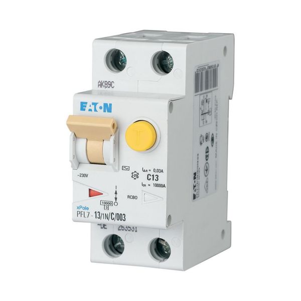 RCD/MCB combination, 13 A, 30 mA, MCB trip characteristic: C, 1p+N, RCD trip characteristic: AC image 1