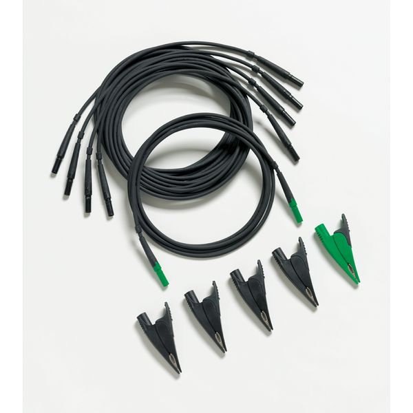 TLS430 Test Leads and Alligator Clips (4 black, 1 green) - 430 Series image 1