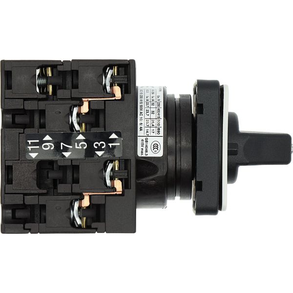 Reversing switches, T3, 32 A, flush mounting, 3 contact unit(s), Contacts: 5, 60 °, maintained, With 0 (Off) position, 1-0-2, Design number 8401 image 35