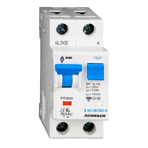 Combined MCB/RCD (RCBO) B20/1+N/30mA/Type A image 1