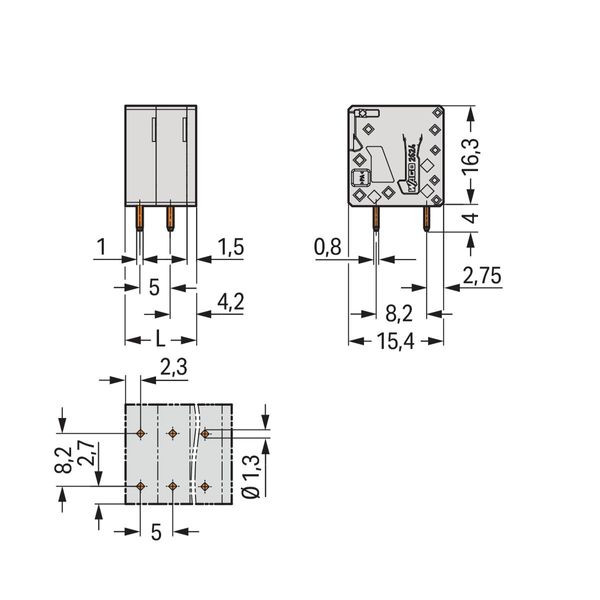 PCB terminal block 4 mm² Pin spacing 5 mm gray image 3