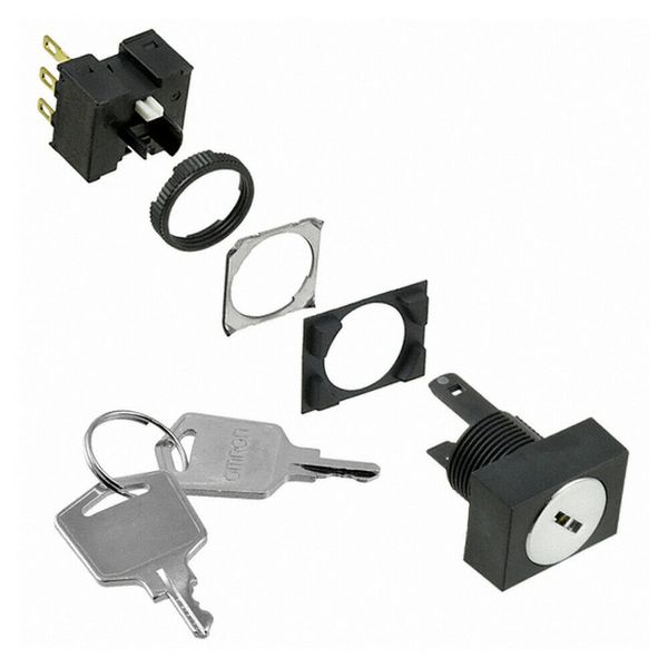 Selector switch front, 16 mm, rectangular, key-type, 2 notches, manual image 2