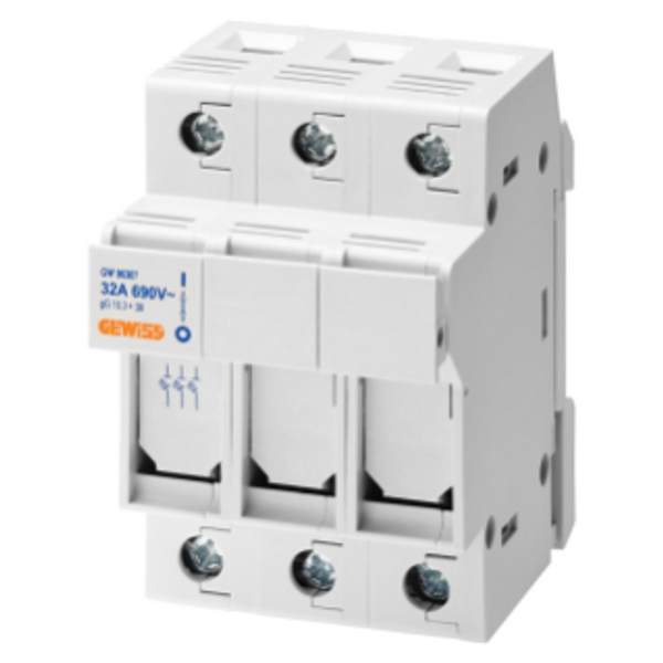 DISCONNECTABLE FUSE-HOLDER - 3P 10,3X38 690V 32A - 3 MODULES image 1