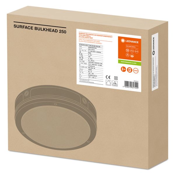 SURFACE BULKHEAD 250 SENSOR EMERGENCY 10W 840 BK IP65 image 11