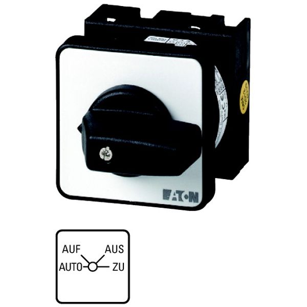 Operation mode switch, T0, 20 A, flush mounting, 2 contact unit(s), Contacts: 4, 60 °, maintained, Without 0 (Off) position, Auto-Auf-Aus-Zu, Design n image 1