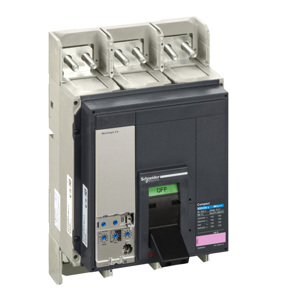 circuit breaker ComPact NS630bL, 150 kA at 415 VAC, Micrologic 5.0 trip unit, 630 A, fixed,3 poles 3d image 4
