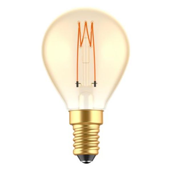 LED Filament Bulb - Globe G45 E14 2.5W 136lm 1800K Gold 330°  - Dimmable image 1