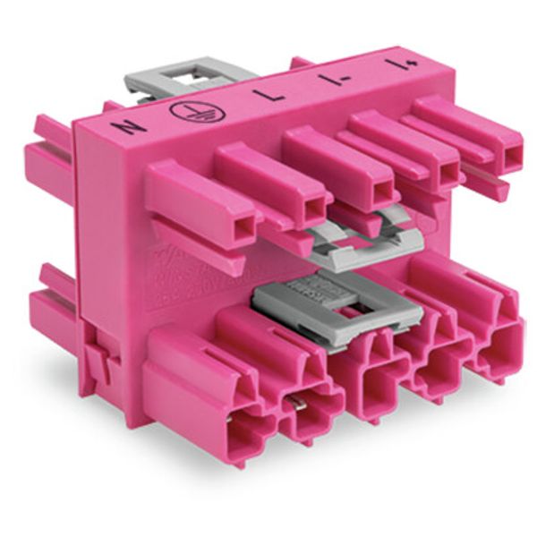 3-way distribution connector 5-pole Cod. B pink image 2
