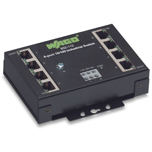 Industrial-ECO-Switch 8-port 100Base-TX black image 1