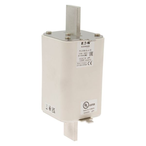 Fuse-link, high speed, 315 A, DC 1500 V, 3L, 75 x 205 mm, gPV, IEC, UL, without indicator image 5