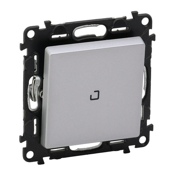 Illuminated two-way switch Valena Life - 10 AX - 250 V~ - with cover plate - alu image 1