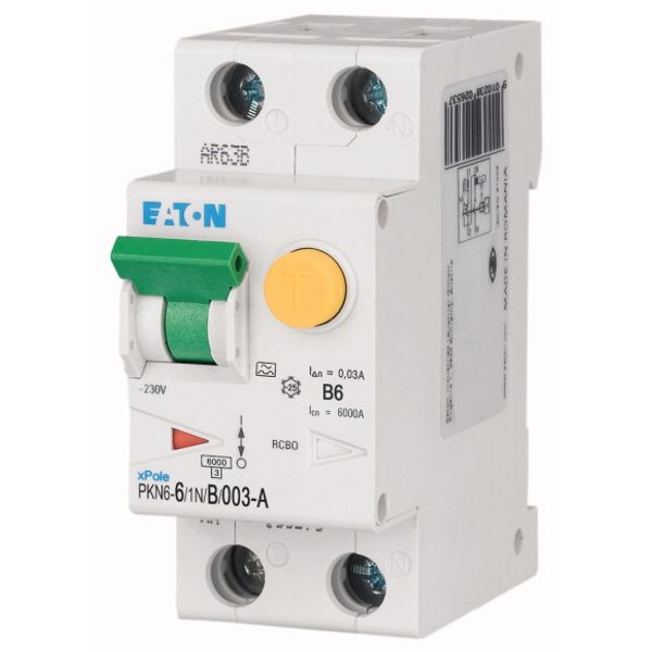 RCD/MCB combination, 6 A, 30 mA, MCB trip characteristic: B, 1p+N, RCD trip characteristic: A image 3