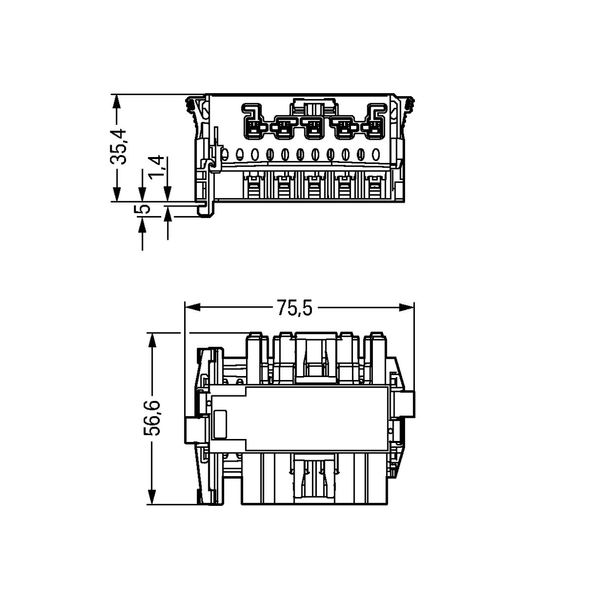 Linect® T-connector 5-pole Cod. A white image 3