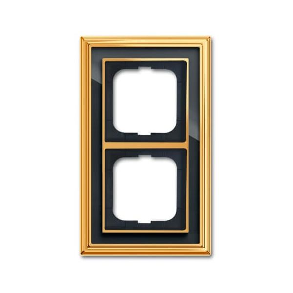 1722-835-500 Cover Frame Busch-dynasty® polished brass anthracite image 1