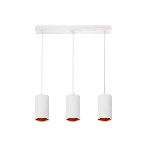 CHLOE GU10 x 3 IP20 pendant lamp white golden rectangular base image 7