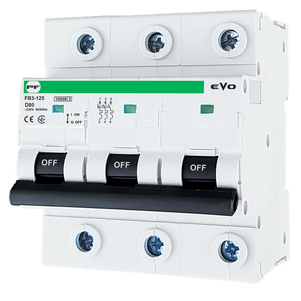 Miniature circuit breaker FB3-125 3P D 80A 10kAEVO image 3