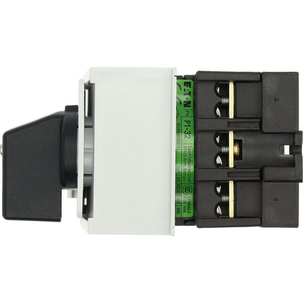 On-Off switch, P1, 32 A, service distribution board mounting, 3 pole, with black thumb grip and front plate image 17