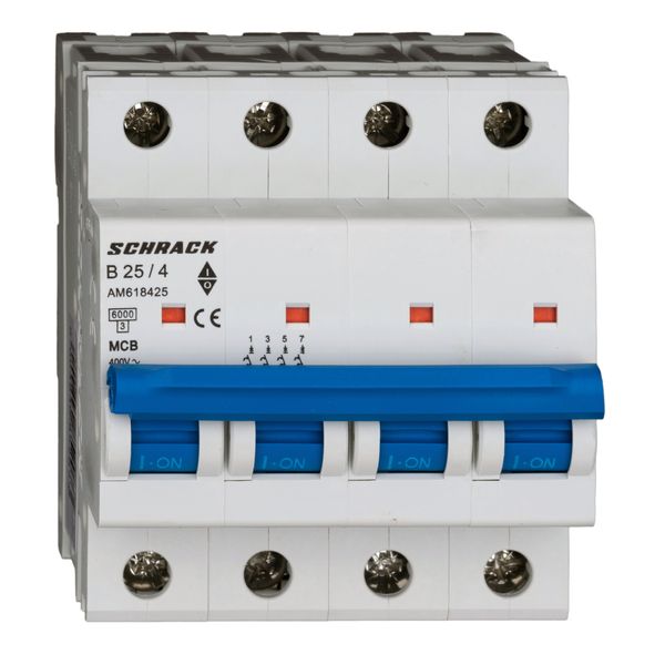 Miniature Circuit Breaker (MCB) AMPARO 6kA, B 25A, 4-pole image 7