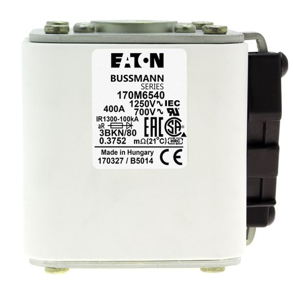 Fuse-link, high speed, 500 A, AC 690 V, size 3, 76 x 92 x 53 mm, aR, IEC, UL, single indicator image 1