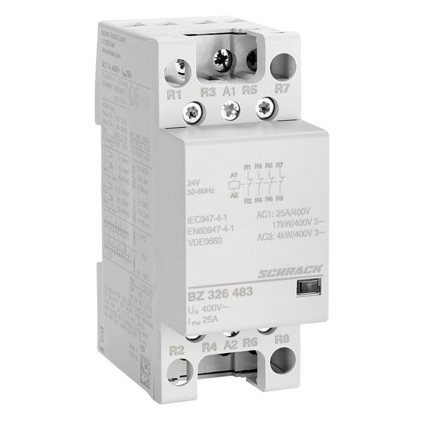 Modular contactor 25A, 4 NC, 24VAC, 2MW image 1