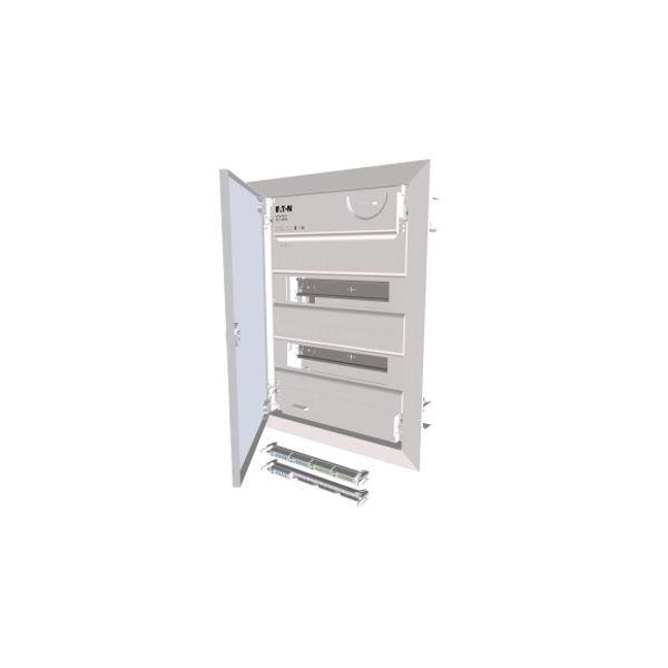 Compact distribution board-flush mounting, 2-rows, flush sheet steel door image 1