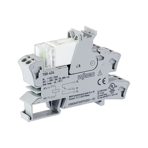 Relay module Nominal input voltage: 24 VDC 1 changeover contact gray image 2