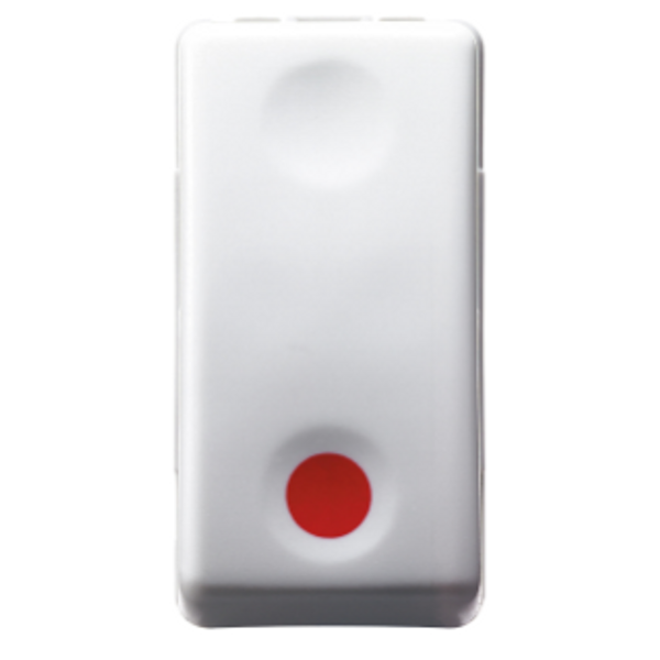 PUSH-BUTTON 1P 250V ac - NO 10A - AUXILIARES CONTACT NC - STOP - SYMBOL RED - 1 MODULE - SYSTEM WHITE image 1