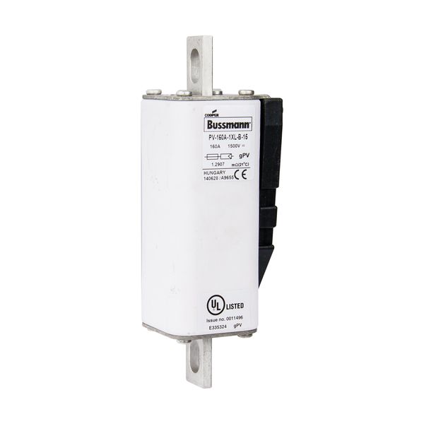 Fuse-link, high speed, 160 A, DC 1500 V, 1XL, 51 x 189 mm, gPV, IEC, UL, with indicator, bolted image 20