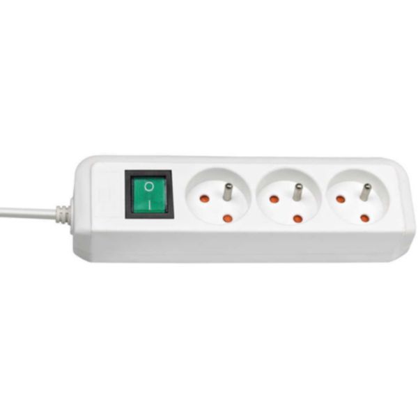 Eco-Line extension lead with switch 3-way white 1,5m H05VV-F 3G1,5 *FR* image 1