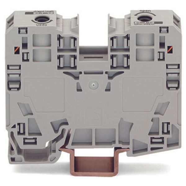 2-conductor through terminal block 35 mm² lateral marker slots brown image 1