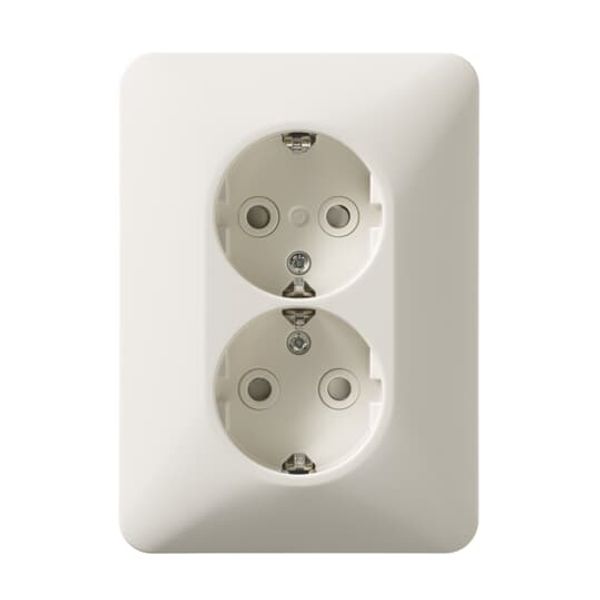 302EUJT Double socket outlet Protective contact (SCHUKO) White - Jussi image 1