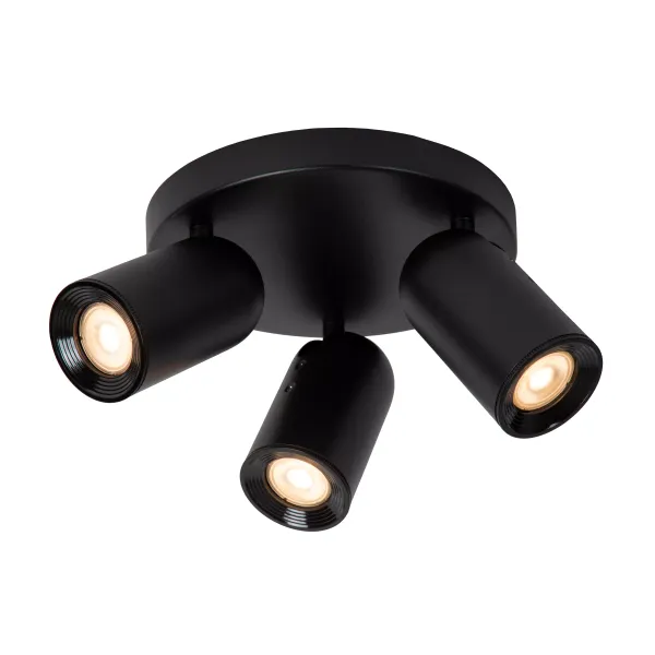 Lucide PUNCH - Ceiling spotlight - Ø 21 cm - 3xGU10 - Black image 1