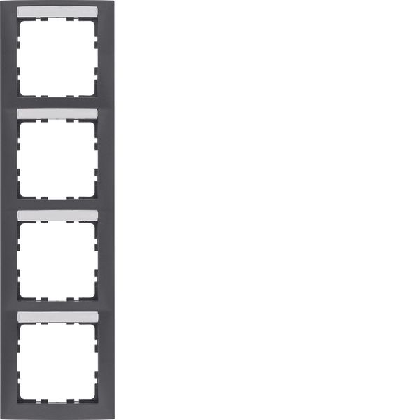 Frame 4gang vertical S.1 anthracite, matt image 1